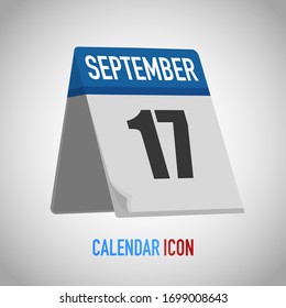 Bonito calendario estilo mesa. Fecha, día, mes. Fondo de ilustración vectorial para recordatorio, aplicación, UI, evento, vacaciones, documento de oficina, icono, logotipo. objeto plano aislado y símbolo. colección anual