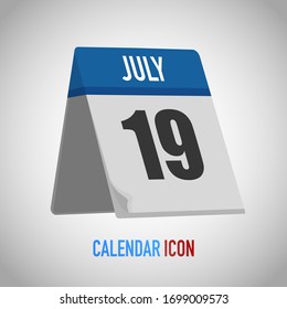 Schöner Tischkalender. Datum, Tag, Monat. Hintergrund für Vektorillustration zur Erinnerung, App, UI, Veranstaltung, Feiertag, Bürodokument, Symbol, Logo. Einzelnes flaches Objekt und Symbol. Jahreskollektion