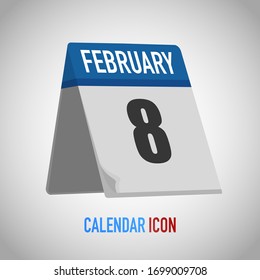 Schöner Tischkalender. Datum, Tag, Monat. Hintergrund für Vektorillustration zur Erinnerung, App, UI, Veranstaltung, Feiertag, Bürodokument, Symbol, Logo. Einzelnes flaches Objekt und Symbol. Jahreskollektion