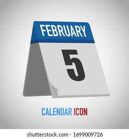 Bonito calendario estilo mesa. Fecha, día, mes. Fondo de ilustración vectorial para recordatorio, aplicación, UI, evento, vacaciones, documento de oficina, icono, logotipo. objeto plano aislado y símbolo. colección anual
