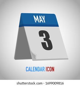 Schöner Tischkalender. Datum, Tag, Monat. Hintergrund für Vektorillustration zur Erinnerung, App, UI, Veranstaltung, Feiertag, Bürodokument, Symbol, Logo. Einzelnes flaches Objekt und Symbol. Jahreskollektion