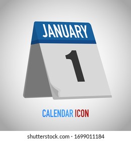 Bonito calendario estilo mesa. Fecha, día, mes. Fondo de ilustración vectorial para recordatorio, aplicación, UI, evento, vacaciones, documento de oficina, icono, logotipo. objeto plano aislado y símbolo. colección anual