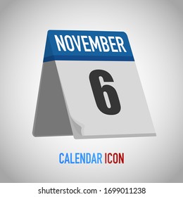 Schöner Tischkalender. Datum, Tag, Monat. Hintergrund für Vektorillustration zur Erinnerung, App, UI, Veranstaltung, Feiertag, Bürodokument, Symbol, Logo. Einzelnes flaches Objekt und Symbol. Jahreskollektion