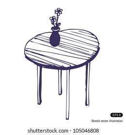 Beautiful table and vase with flowers