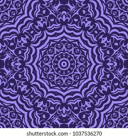 Beautiful tablecloth. Seamless lace pattern with geometric . floral element. Vector illustration. color