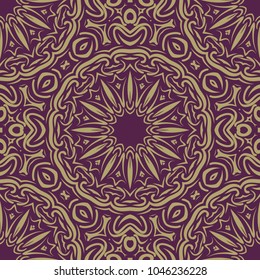 Beautiful tablecloth. Seamless lace pattern with geometric . floral element. Vector illustration. color