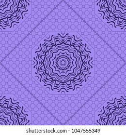 Beautiful tablecloth. Seamless lace pattern with geometric, floral element. Vector illustration.