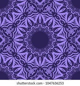 Beautiful tablecloth. Seamless lace pattern with geometric . floral element. Vector illustration. color