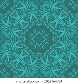 Beautiful tablecloth. Seamless lace pattern with geometric . floral element. Vector illustration. color