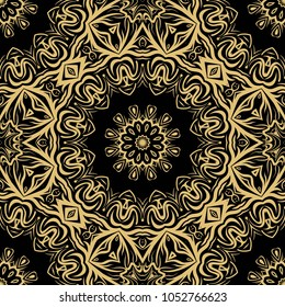 Beautiful tablecloth. Seamless lace pattern with geometric . floral element. Vector illustration. color