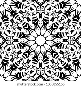 Beautiful tablecloth. Seamless lace pattern with geometric . floral element. Vector illustration. color
