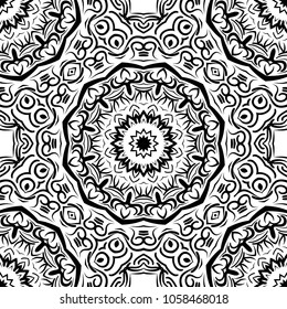 Beautiful tablecloth. Seamless lace pattern with geometric . floral element. Vector illustration. color