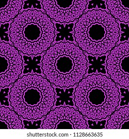 Beautiful tablecloth. Seamless lace pattern with geometric, floral element. Vector super illustration