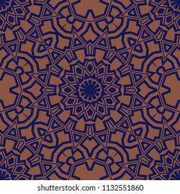 Beautiful tablecloth. Seamless lace pattern with geometric, floral element. Vector super illustration