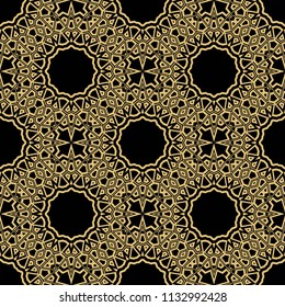Beautiful tablecloth. Seamless lace pattern with geometric, floral element. Vector super illustration
