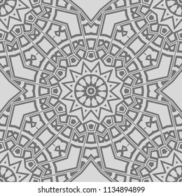 Beautiful tablecloth. Seamless lace pattern with geometric, floral element. Vector super illustration