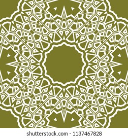 Beautiful tablecloth. Seamless lace pattern with geometric, floral element. Vector super illustration