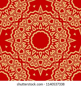 Beautiful tablecloth. Seamless lace pattern with geometric, floral element. Vector super illustration