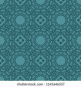 Beautiful tablecloth. Seamless lace pattern with geometric, floral element. Vector super illustration