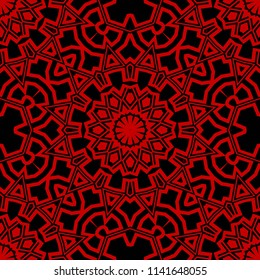 Beautiful tablecloth. Seamless lace pattern with geometric, floral element. Vector super illustration