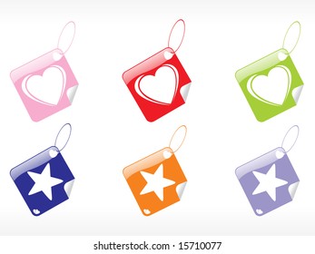 beautiful tags in heart and star shape