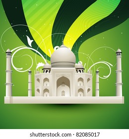 Beautiful taj mahal vector illustration