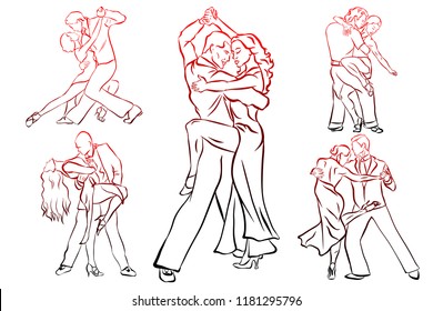 beautiful tango dancers set