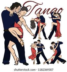 schönes Tango-Tänzerset