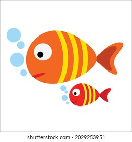 Beautiful tank fish. cute vector tank fish.