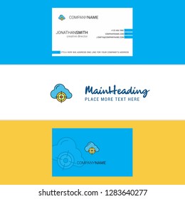Beautiful Targeted cloud  Logo and business card. vertical Design Vector