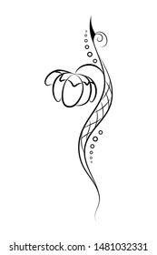 beautiful tattoo of a Lotus flower.tribal style.vector illustration