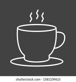 Beautiful Tea Cup Line Vector Icon
