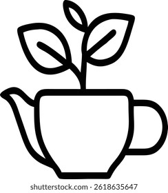 A Beautiful Tea Pot Vector Icon Art