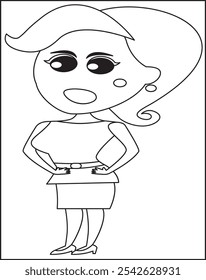 Beautiful teacher avatar icon vector image Coloring Page For Kids.
