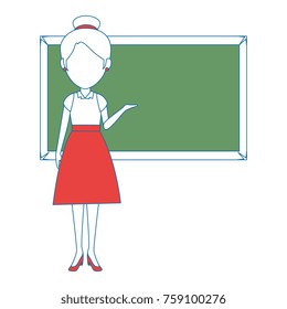 beautiful teacher female with chalkboard avatar character