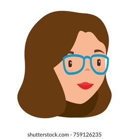 beautiful teacher female head avatar character