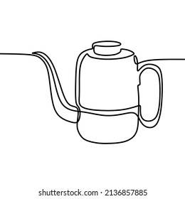 beautiful teapot drawing single line art