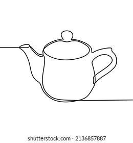 beautiful teapot drawing single line art