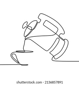 beautiful teapot drawing single line art