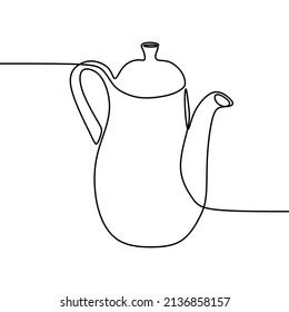 beautiful teapot drawing single line art