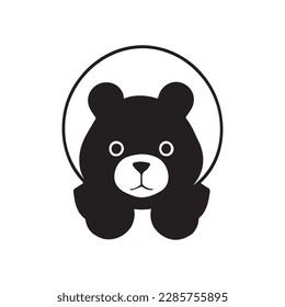 Beautiful teddy bear black white design