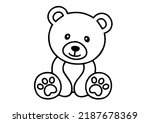 Beautiful teddy bear outline design 
