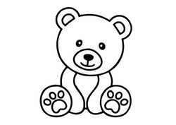 Beautiful Teddy Bear Outline Design 