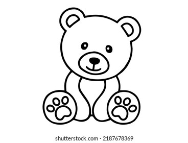 Beautiful teddy bear outline design 