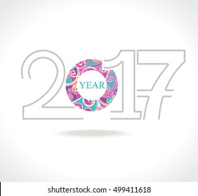 Beautiful template 2017 year. Decorative vector figures. Design for calendars, Christmas cards, New Year's design and etc.
