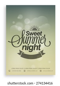 Beautiful template, banner or flyer design for Sweet Summer Night party.