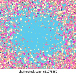 Beautiful Template Chaotic Confetti Frame for Celebrations Day and Greeting Card Design Stock Vector Illustration