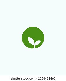 Una bella plantilla para un logo sobre el tema de la ecología y los brotes