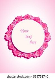 Beautiful template with roses for cards