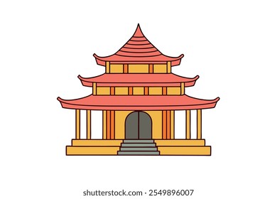 Una hermosa Ilustración vectorial del templo